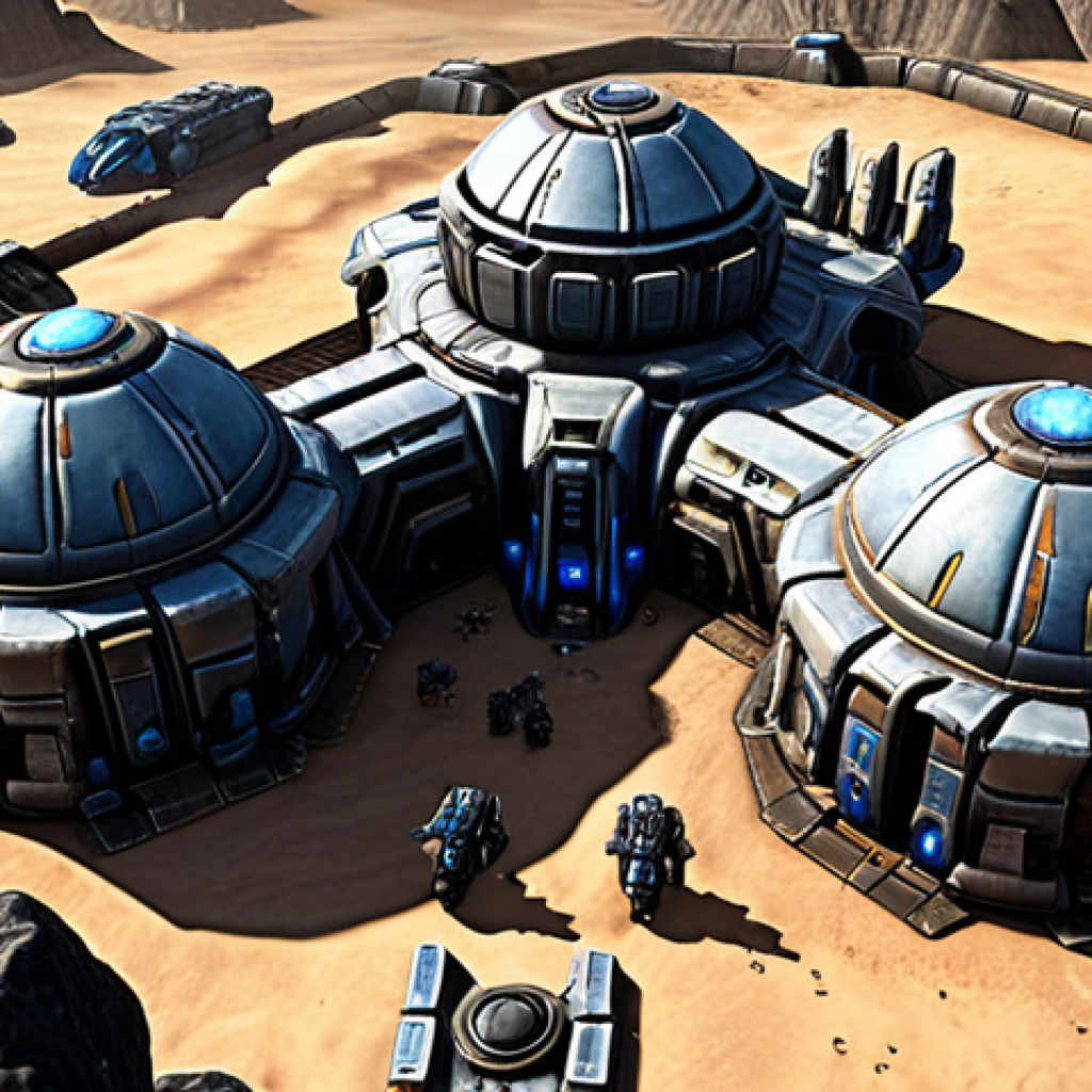 A fortified Terran base in StarCraft 2, showcasing strong defensive structures like bunkers and missile turrets. The image should convey a sense of human tenacity and resilience in the face of alien threats, with a gritty, realistic aesthetic inspired by science fiction art.