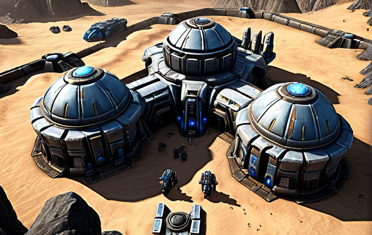 A fortified Terran base in StarCraft 2, showcasing strong defensive structures like bunkers and missile turrets. The image should convey a sense of human tenacity and resilience in the face of alien threats, with a gritty, realistic aesthetic inspired by science fiction art.